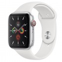 Apple Watch Series 5 GPS+ Cellular - Silver Aluminum Case with White Sport Band (44mm)