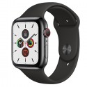 Apple Watch Series 5 GPS+ Cellular - Space Gray Stainless Steel Case with Black Sport Band (44mm)